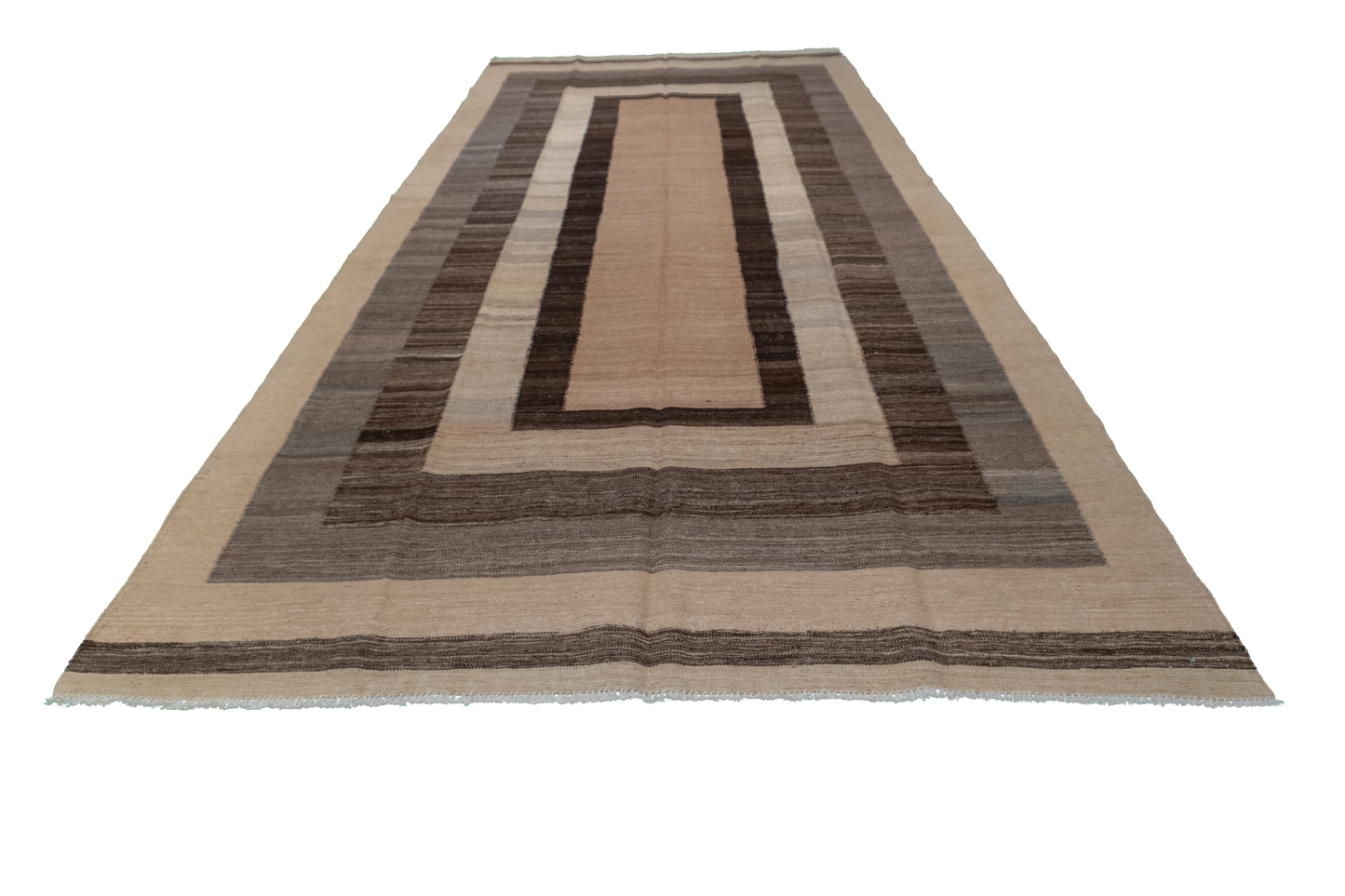 W 5.11 L 13.2 Kilim 100% Wool Hand-Woven Modern Design - 63673