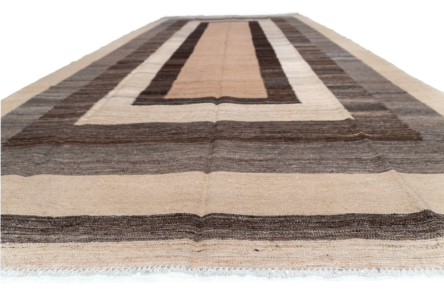 W 5.11 L 13.2 Kilim 100% Wool Hand-Woven Modern Design - 63673