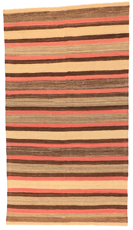 W 5.5 L 9.6 Kilim 100% Wool Hand-Woven Modern Design - 63676