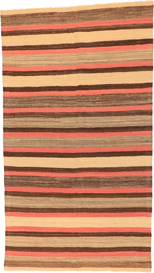 W 5.5  L 9.6 Kilim 100% Wool Hand-Woven All-Over Design - 63676