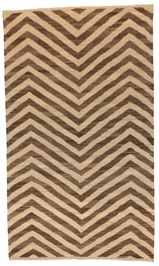 5.8 x 9.8 - Kilim Fine/Wool Modern Rectangle - Finest Hand-Knotted Quality Wool — 63677