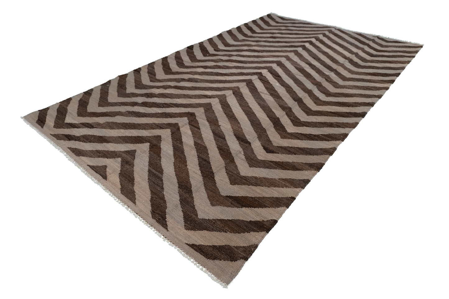 W 5.8 L 9.8 Kilim 100% Wool Hand-Woven Modern Design - 63677