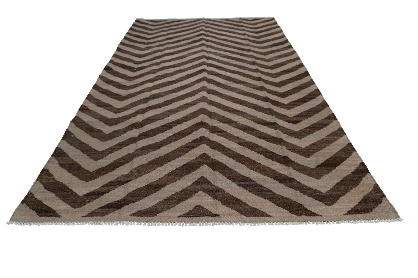 W 5.8 L 9.8 Kilim 100% Wool Hand-Woven Modern Design - 63677