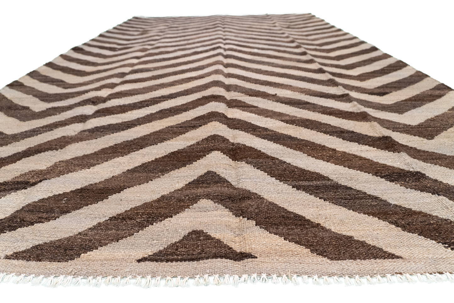 W 5.8 L 9.8 Kilim 100% Wool Hand-Woven Modern Design - 63677