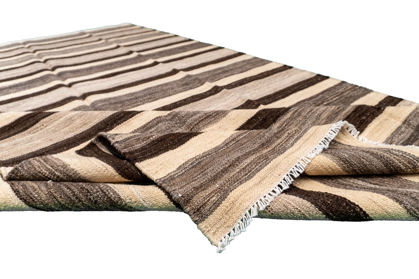W 5.5 - L 9.10 - Kilim Fine/Wool Modern Rectangle - Finest Hand-Made Quality Wool - 63678