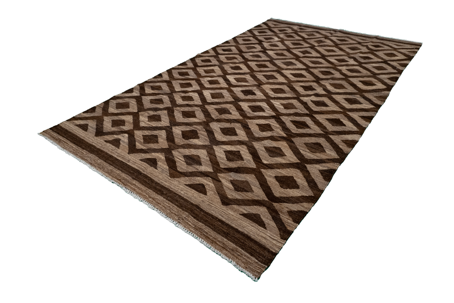 W 5.6 - L 9.8 - Kilim Fine/Wool Modern Rectangle - Finest Hand-Made Quality Wool - 63679