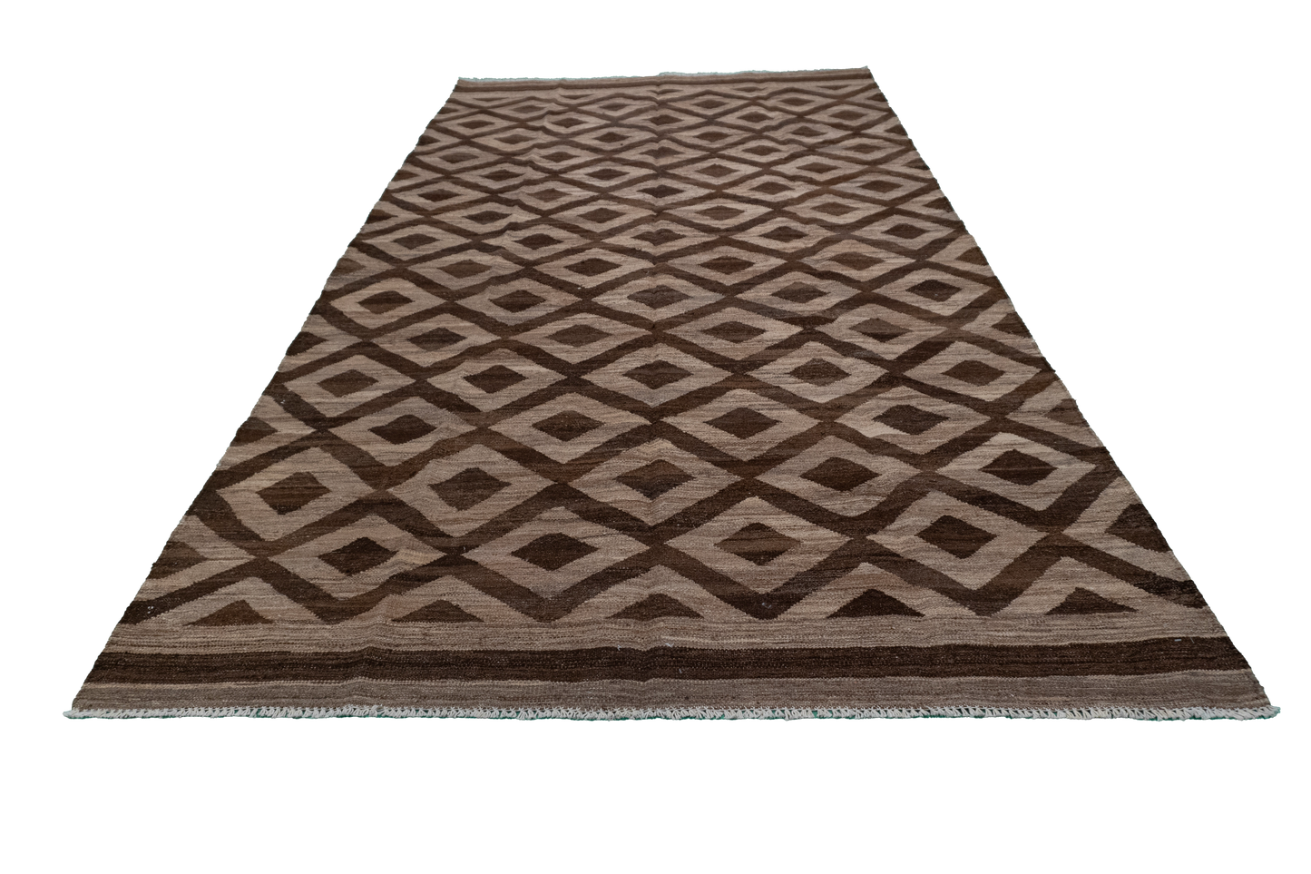 W 5.6 - L 9.8 - Kilim Fine/Wool Modern Rectangle - Finest Hand-Made Quality Wool - 63679