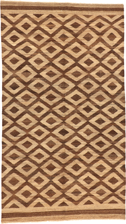 W 5.6 - L 9.8 Kilim 100% Wool Hand-Woven Gallery Rug - 63679