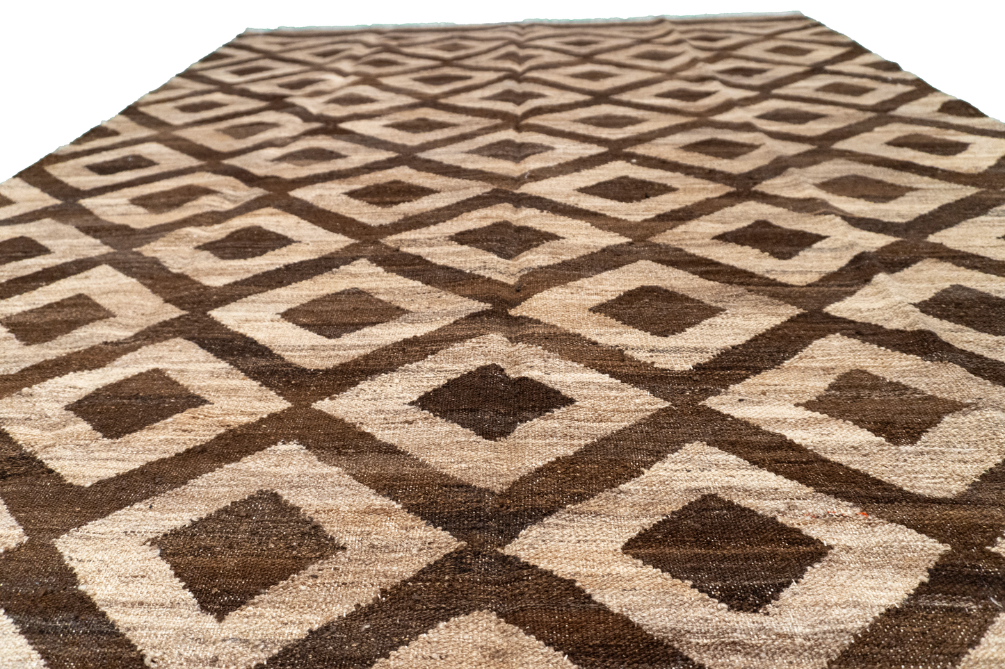 W 5.6 - L 9.8 - Kilim Fine/Wool Modern Rectangle - Finest Hand-Made Quality Wool - 63679