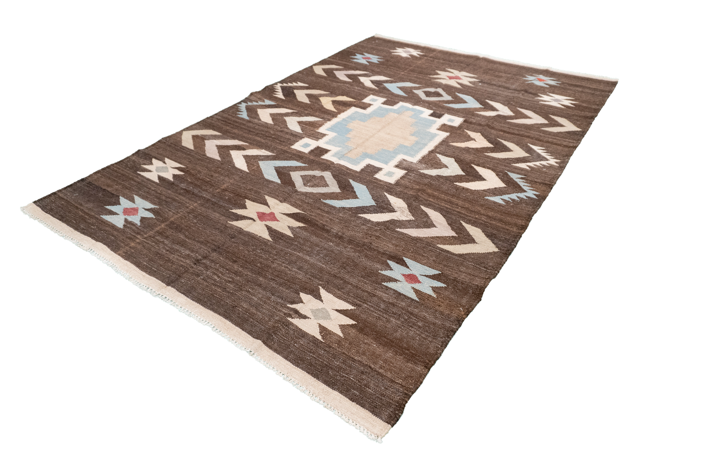 W 5.7 - L 8.4 - Kilim Fine/Wool Modern Rectangle - Finest Hand-Made Quality Wool - 63681