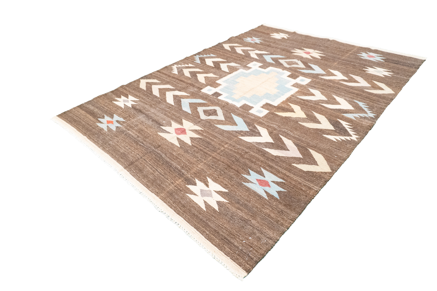 W 5.7 - L 8.4 - Kilim Fine/Wool Modern Rectangle - Finest Hand-Made Quality Wool - 63681