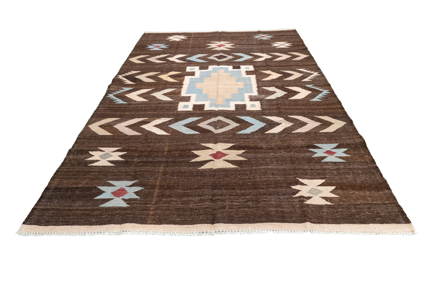 W 5.7 - L 8.4 - Kilim Fine/Wool Modern Rectangle - Finest Hand-Made Quality Wool - 63681