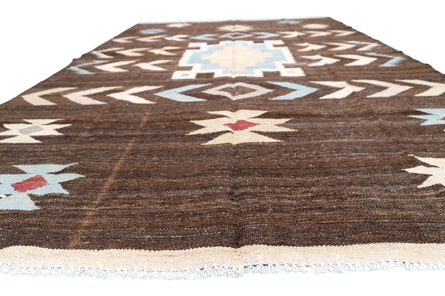 W 5.7 - L 8.4 - Kilim Fine/Wool Modern Rectangle - Finest Hand-Made Quality Wool - 63681