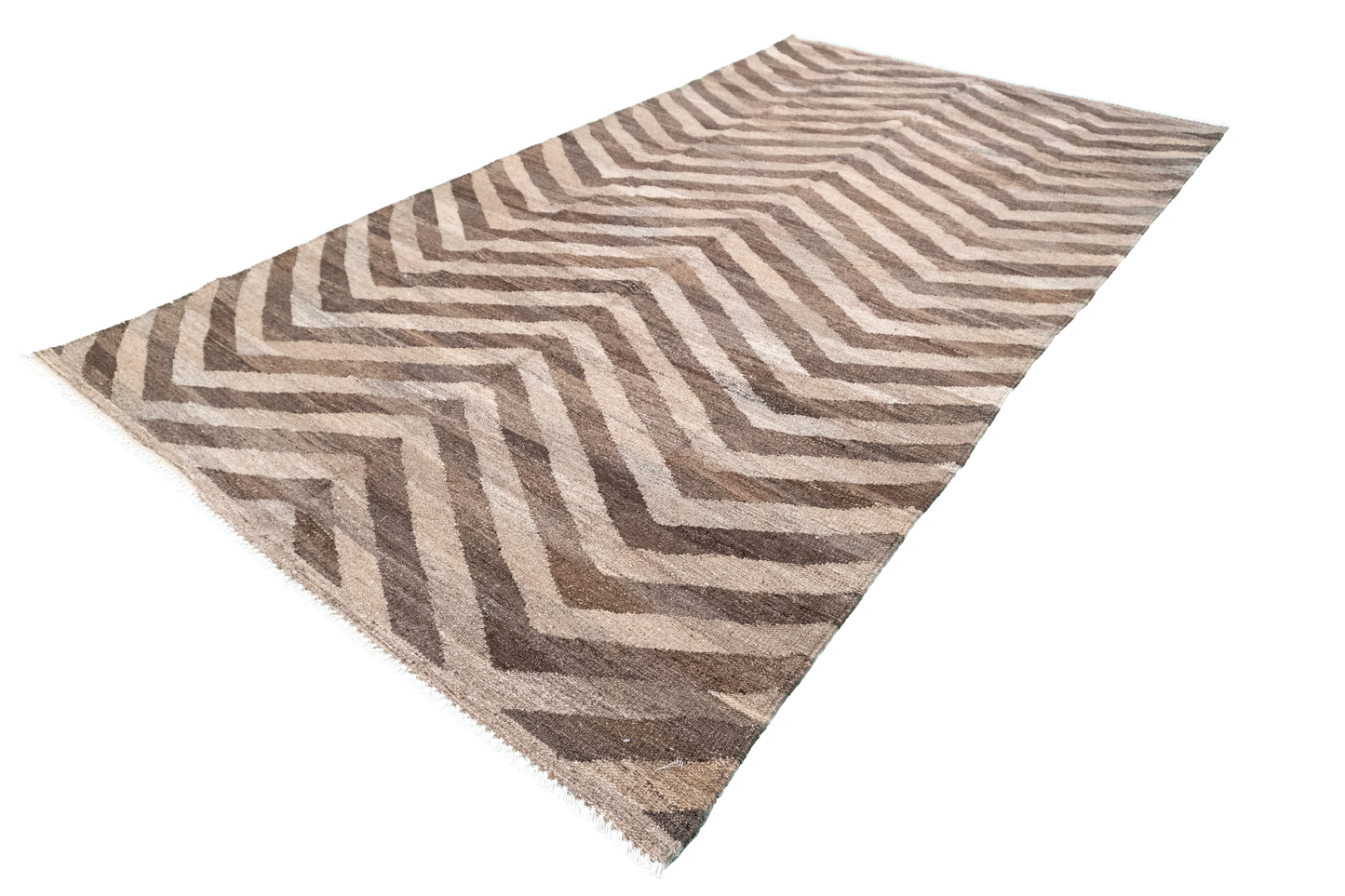 W 5.6 - L 9.9 - Kilim Fine/Wool Modern Rectangle - Finest Hand-Made Quality Wool - 63683