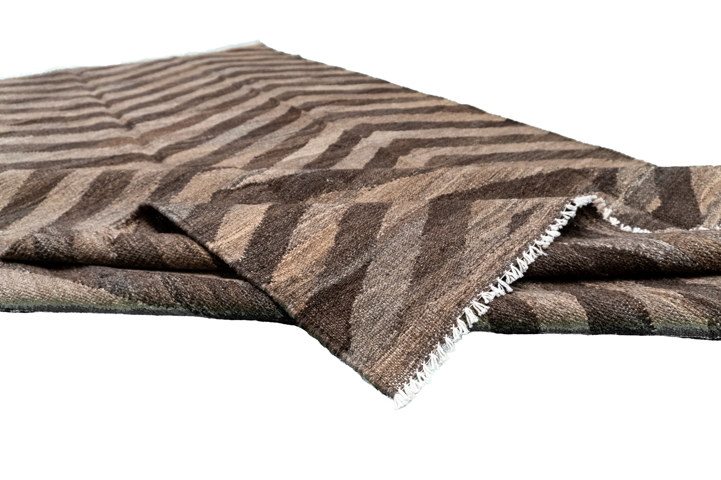 W 5.6 - L 9.9 - Kilim Fine/Wool Modern Rectangle - Finest Hand-Made Quality Wool - 63683