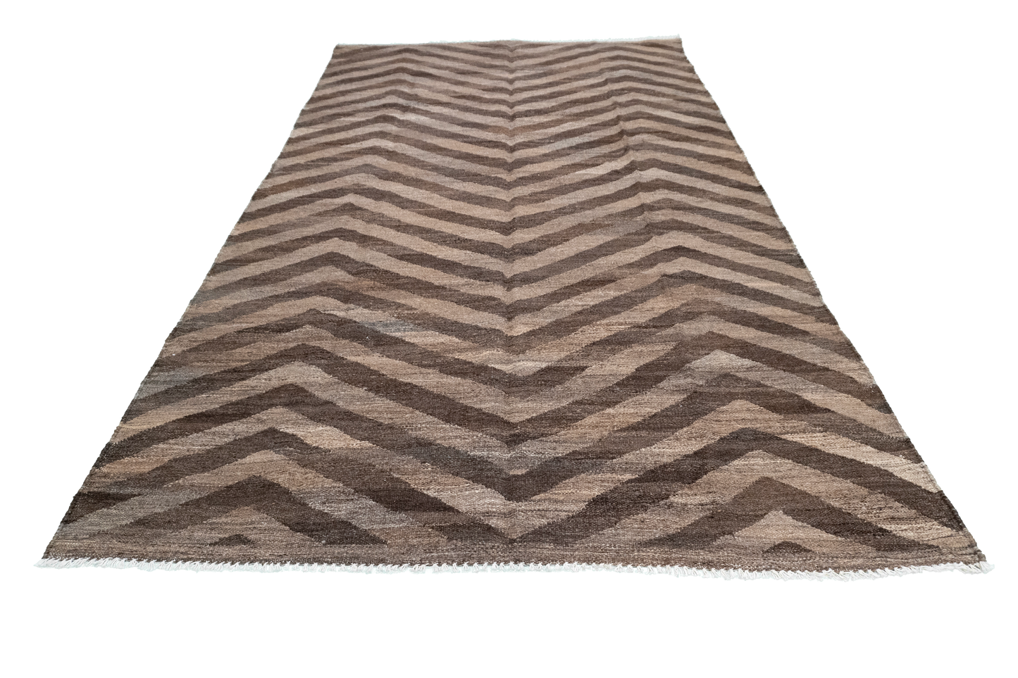 W 5.6 - L 9.9 - Kilim Fine/Wool Modern Rectangle - Finest Hand-Made Quality Wool - 63683