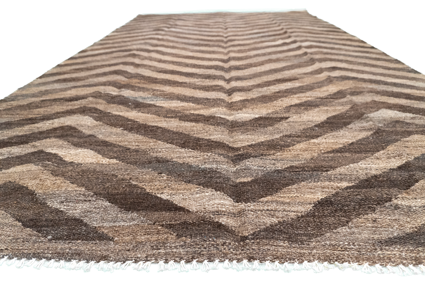 W 5.6 - L 9.9 - Kilim Fine/Wool Modern Rectangle - Finest Hand-Made Quality Wool - 63683