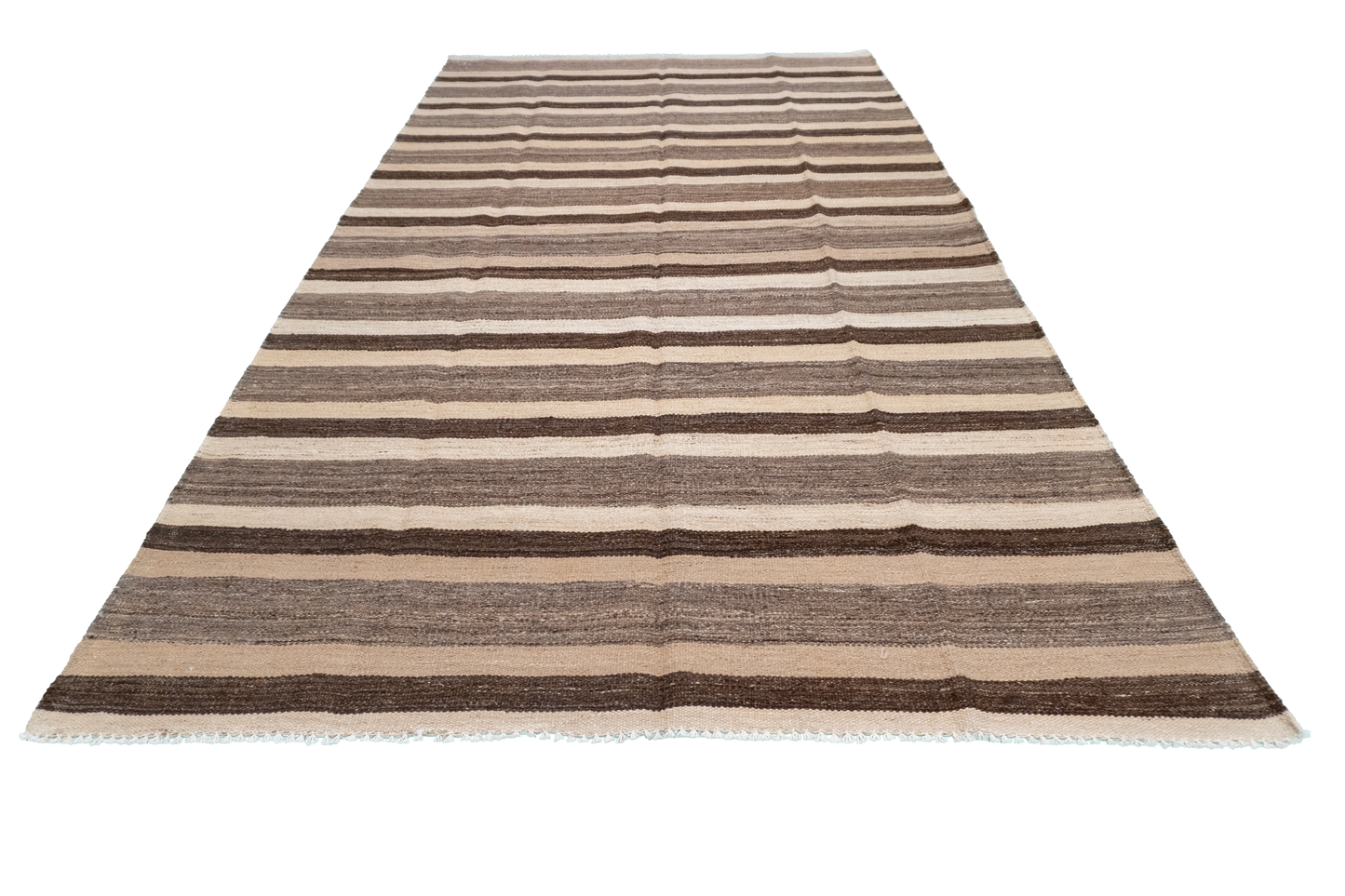 W 5.6 - L 9.7 - Kilim Fine/Wool Modern Rectangle - Finest Hand-Made Quality Wool - 63687