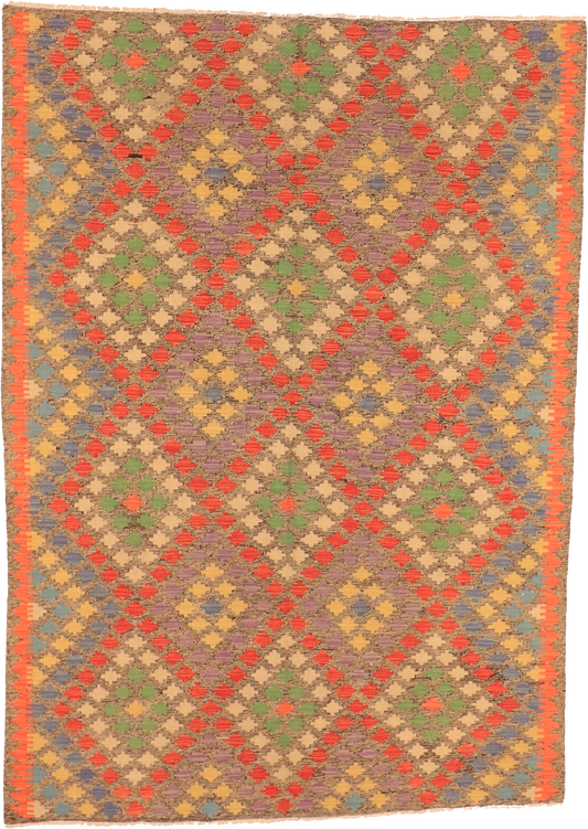 W 5.6 L 7.9 Kilim 100% Wool Hand-Woven All-Over Design - 63693