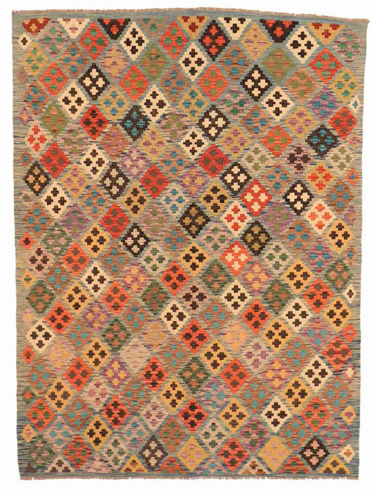 5.9 x 7.11 - Kilim Fine/Wool All Over Rectangle - Finest Hand-Made Quality Wool - 63696