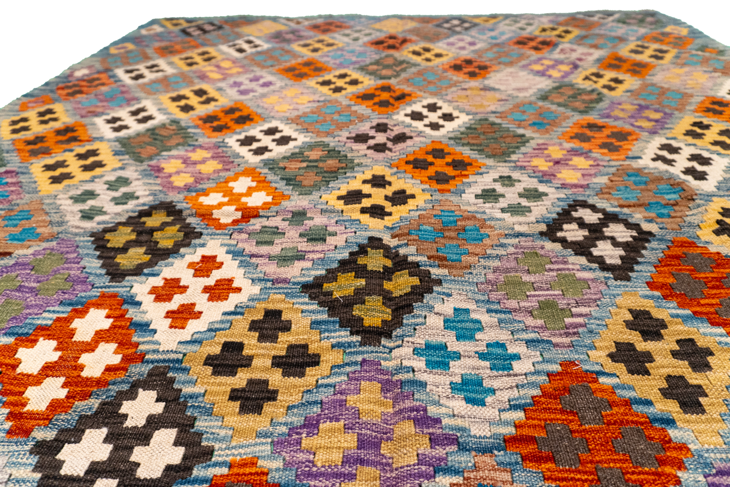 W 5.9 - L 7.11 - Kilim Fine/Wool All Over Rectangle - Finest Hand-Made Quality Wool - 63696