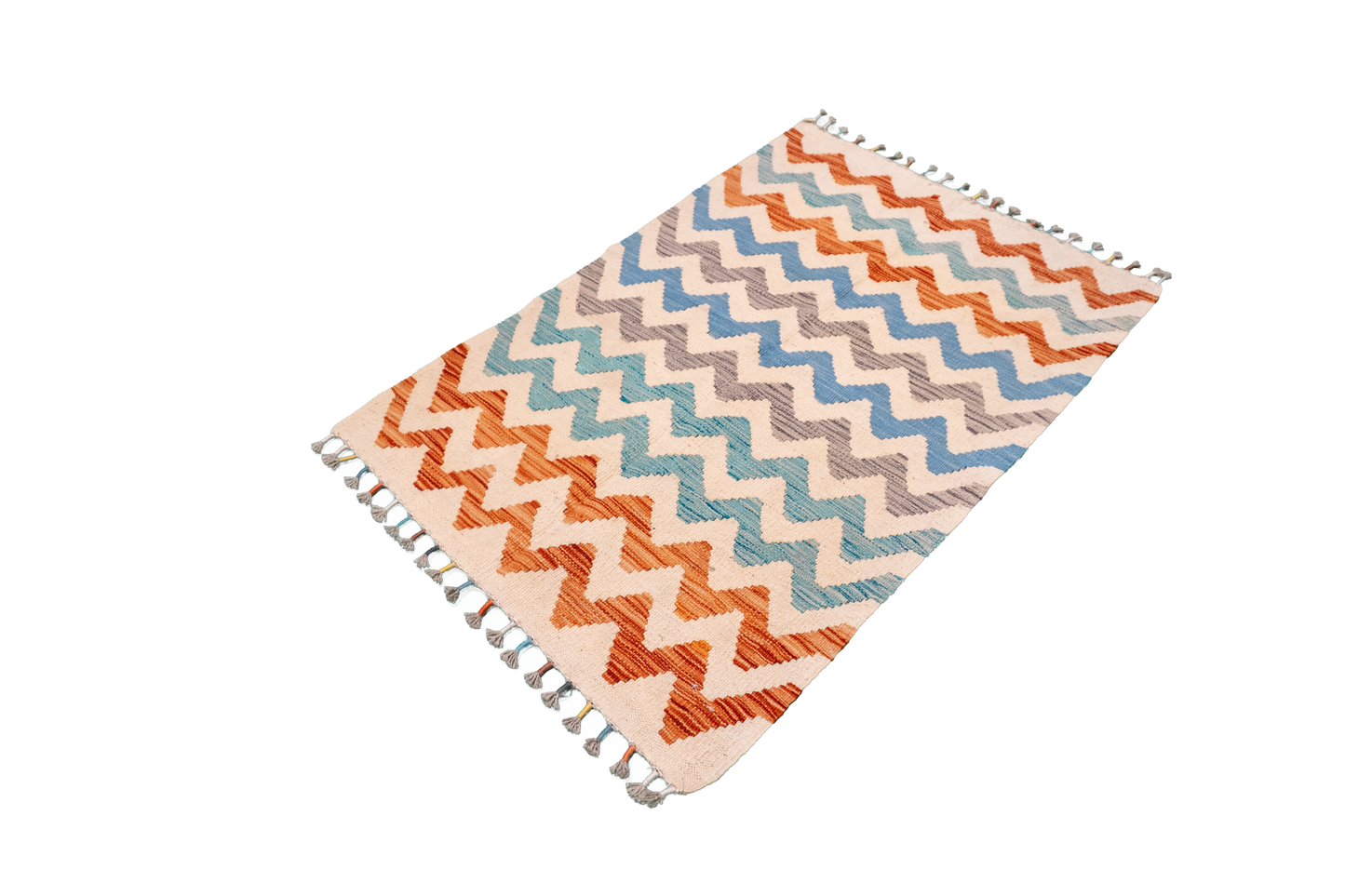 W 2.8 L 4.1 Kilim 100% Wool Hand-Woven All-Over Design - 63698