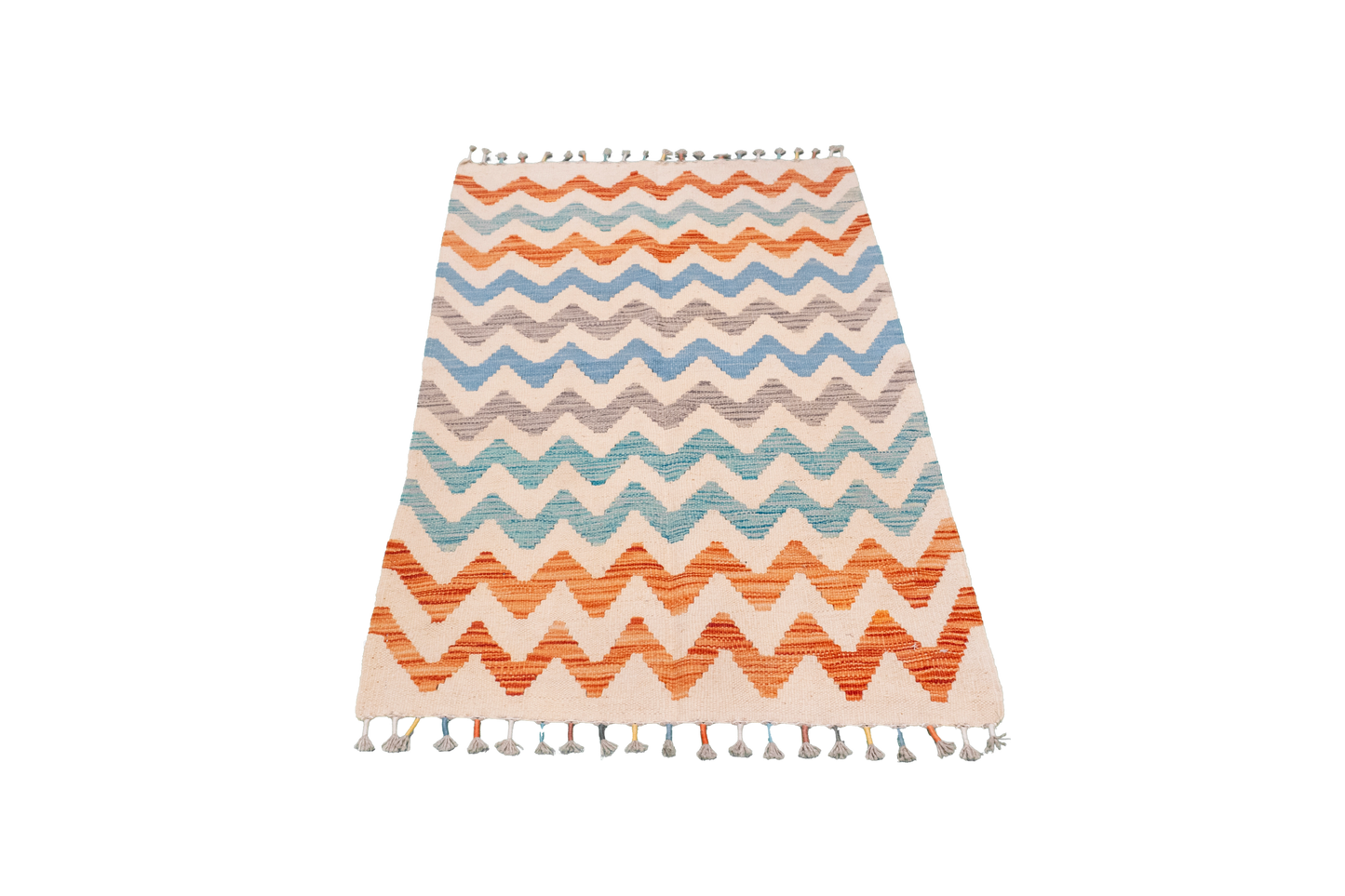 W 2.8 L 4.1 Kilim 100% Wool Hand-Woven All-Over Design - 63698