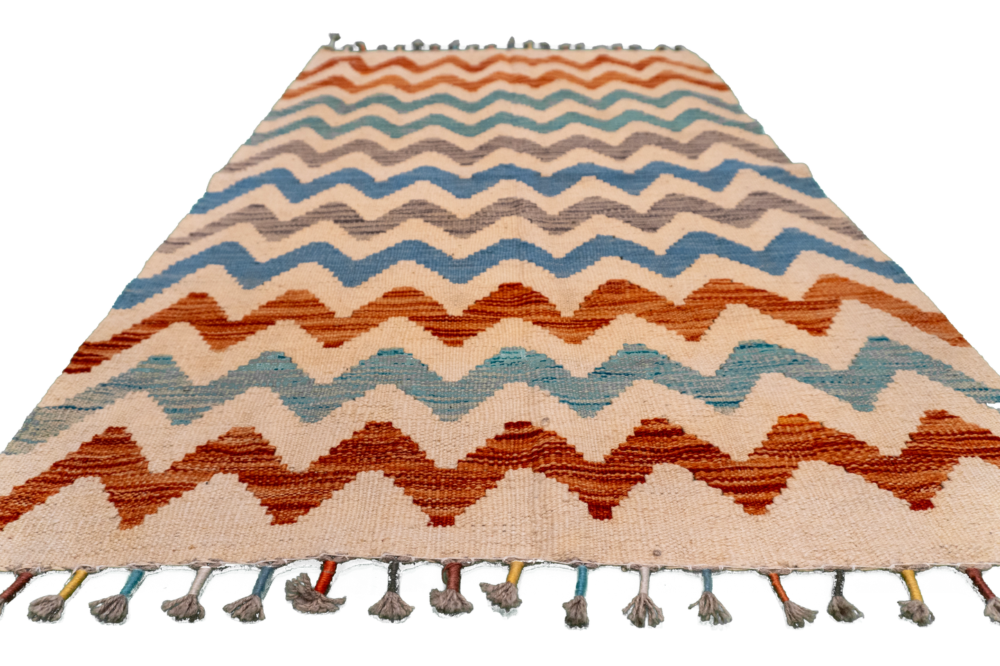 W 2.8 L 4.1 Kilim 100% Wool Hand-Woven All-Over Design - 63698
