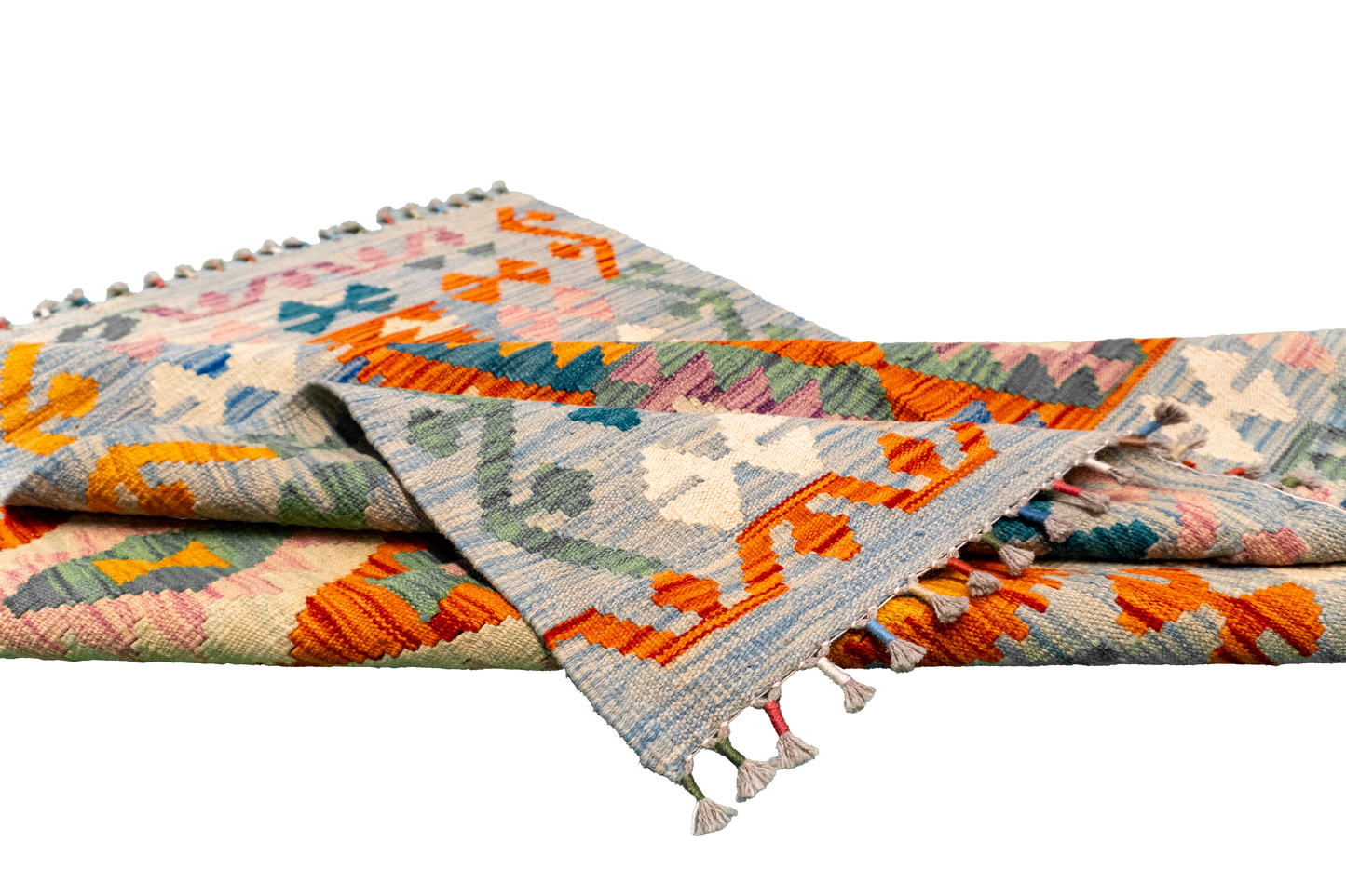W 3.6 L 4.10 Kilim 100% Wool Hand-Woven All-Over Design - 63708
