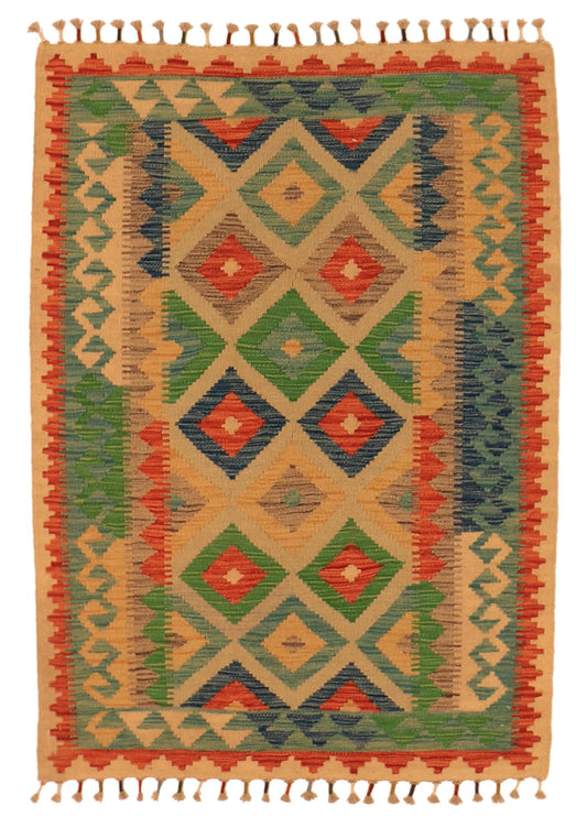 3.5 x 4.10 - Mountain Modern Fine/Wool All Over Rectangle - Finest Hand-Made Quality Wool — 63716