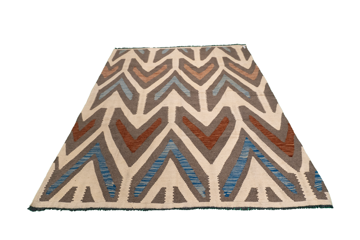 W 5 - L 6.7 - Kilim Fine/Wool All Over Rectangle - Finest Hand-Made Quality Wool - 63722