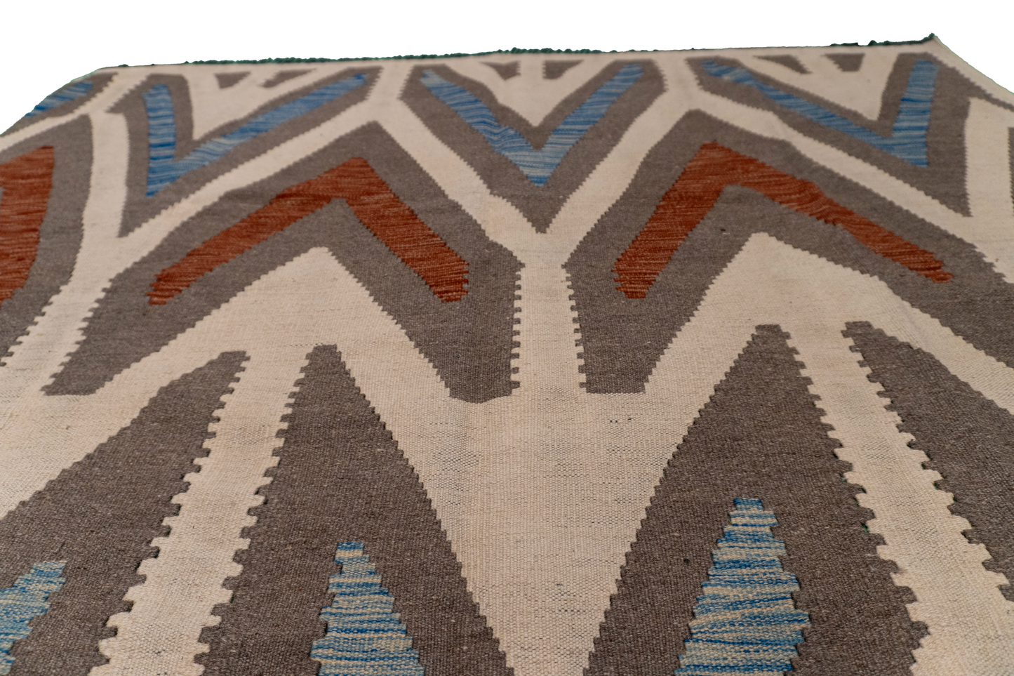 W 5 - L 6.7 - Kilim Fine/Wool All Over Rectangle - Finest Hand-Made Quality Wool - 63722