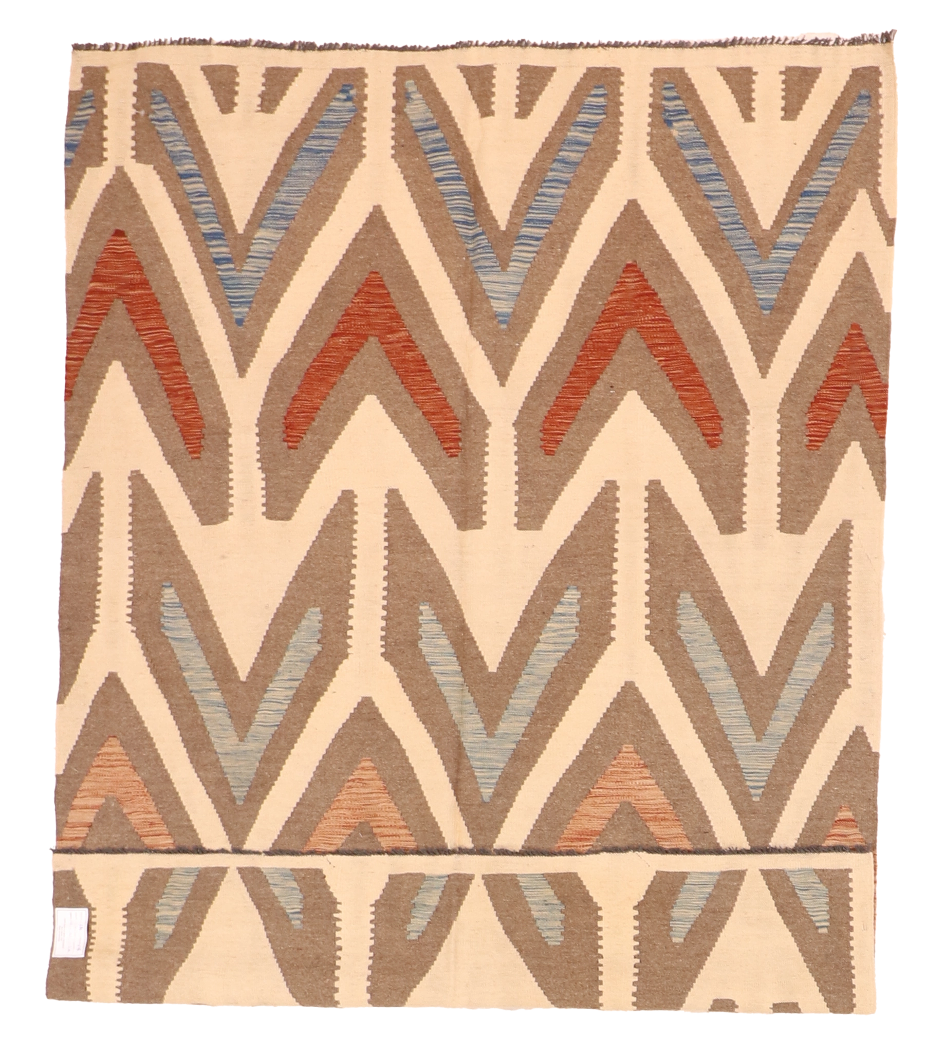 W 5 - L 6.7 - Kilim Fine/Wool All Over Rectangle - Finest Hand-Made Quality Wool - 63722