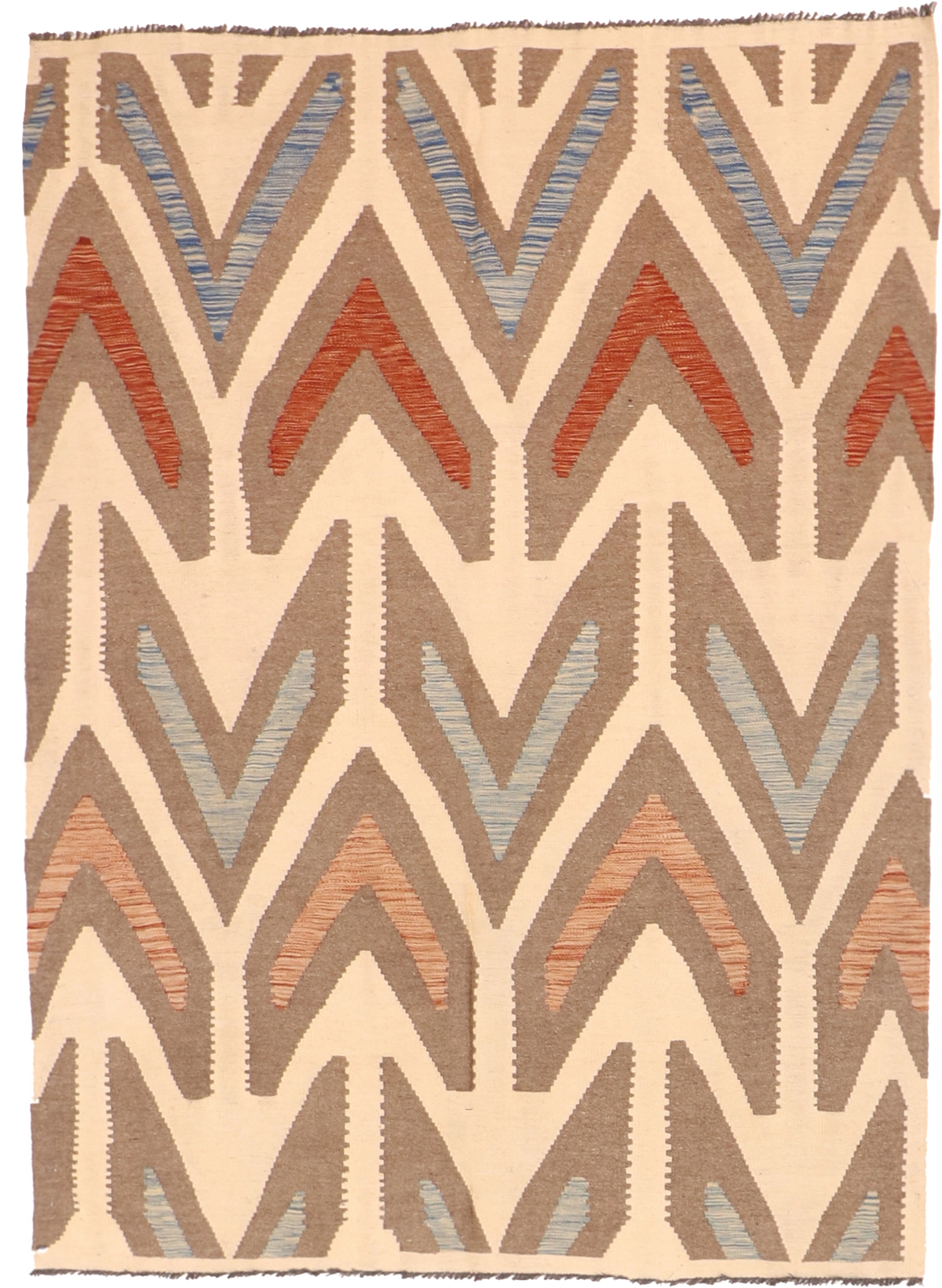 W 5 L 6.7 Kilim 100% Wool Hand-Woven All-Over Design - 63722
