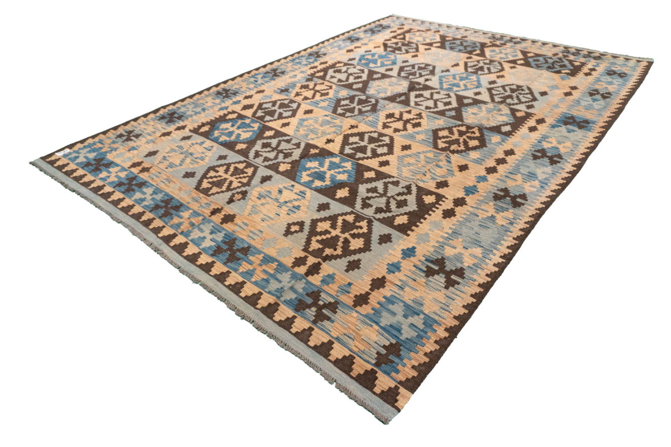 W 6.10 L 9.10 Kilim 100% Wool Hand-Woven All-Over Design - 63735