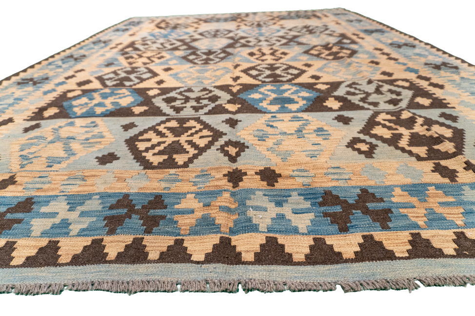 W 6.10 L 9.10 Kilim 100% Wool Hand-Woven All-Over Design - 63735