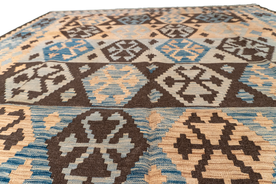 W 6.10 L 9.10 Kilim 100% Wool Hand-Woven All-Over Design - 63735