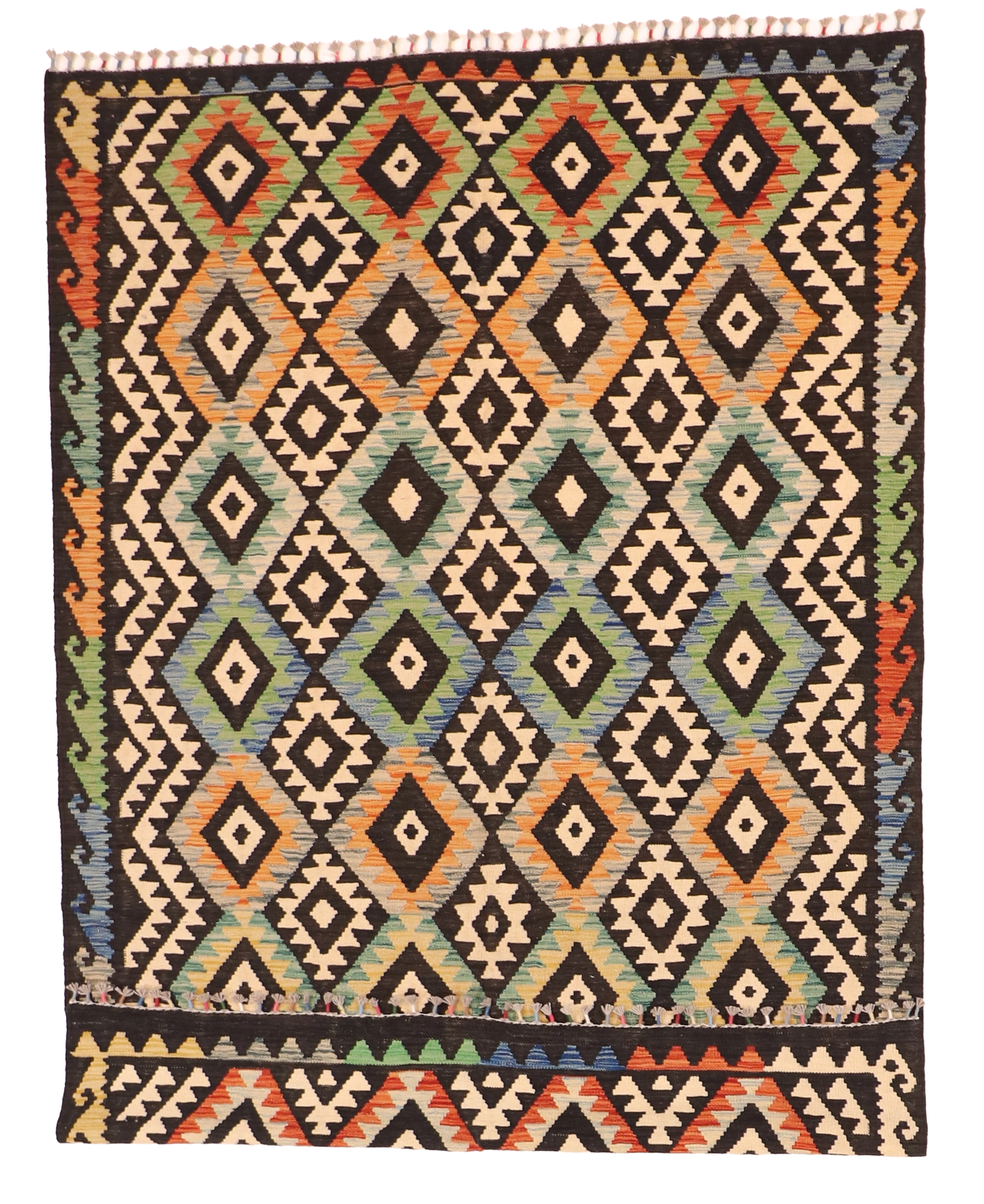 W 5.8 L 8.1 Kilim 100% Wool Hand-Woven All-Over Design - 63753