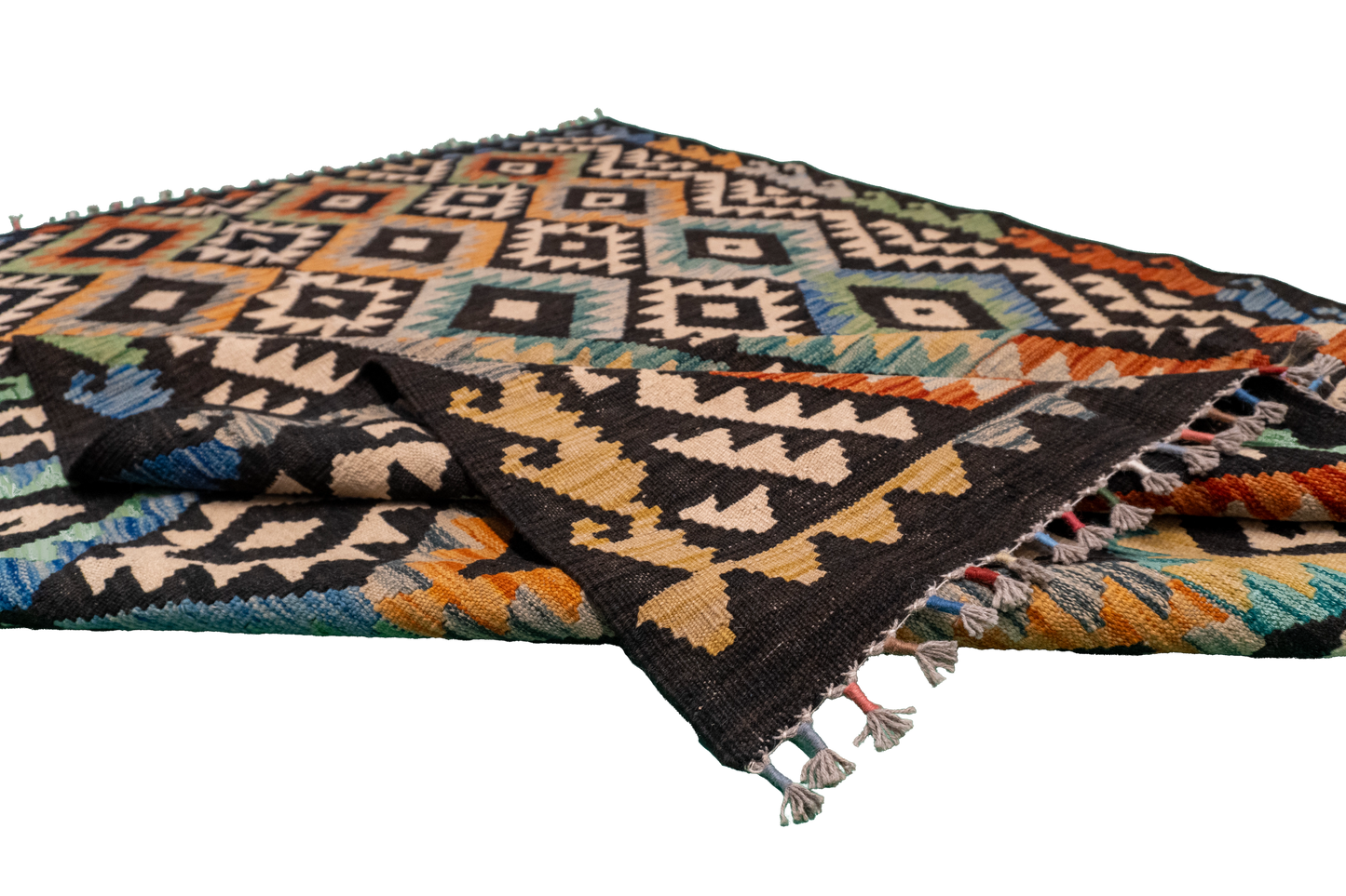 W 5.8 - L 8.1 - Kilim Fine/Wool All Over Rectangle - Finest Hand-Made Quality Wool - 63753