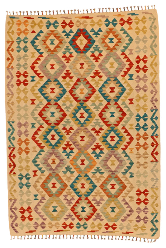 5.7 x 7.11 - Kilim Fine/Wool All Over Rectangle - Finest Hand-Made Quality Wool - 63755