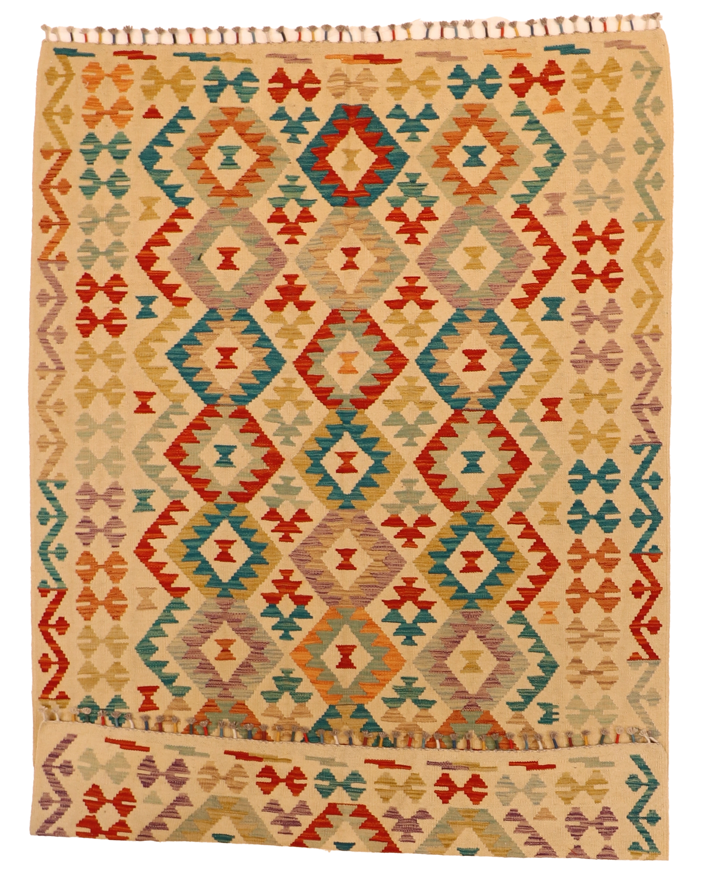W 5.7 - L 7.11 - Kilim Fine/Wool All Over Rectangle - Finest Hand-Made Quality Wool - 63755