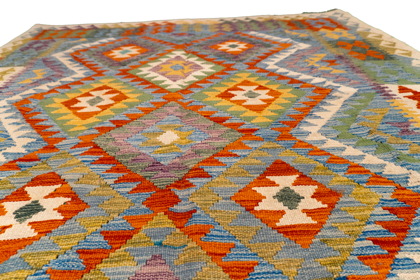 W 5.9 - L 8.1 - Kilim Fine/Wool All Over Rectangle - Finest Hand-Made Quality Wool - 63758