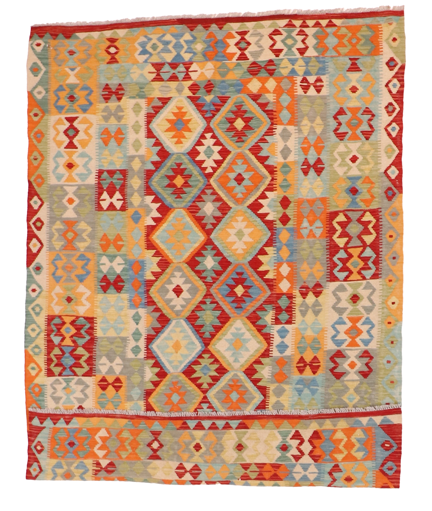 W 5.9 L 8 Kilim 100% Wool Hand-Woven All-Over Design - 63763