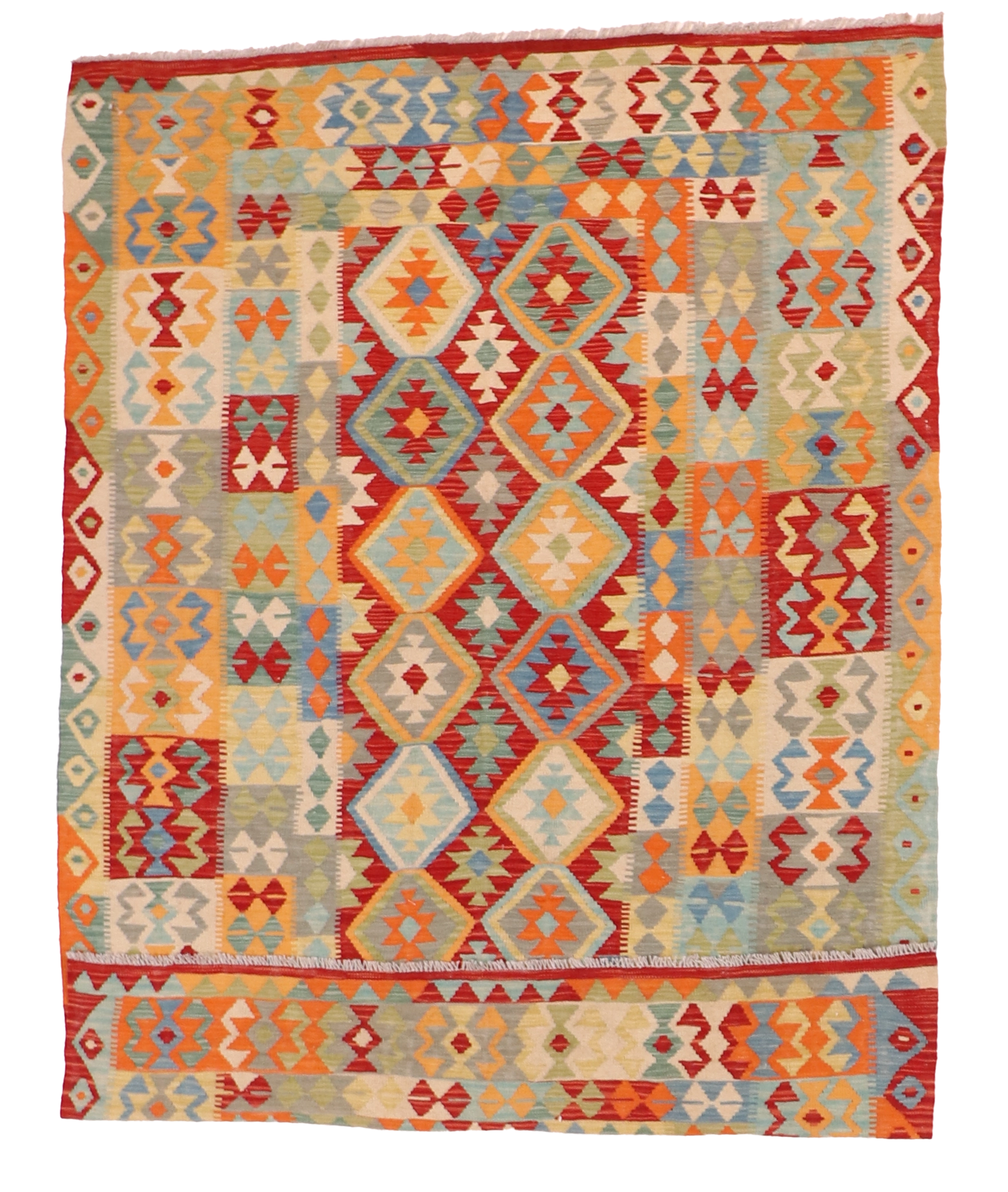 W 5.9 L 8 Kilim 100% Wool Hand-Woven All-Over Design - 63763