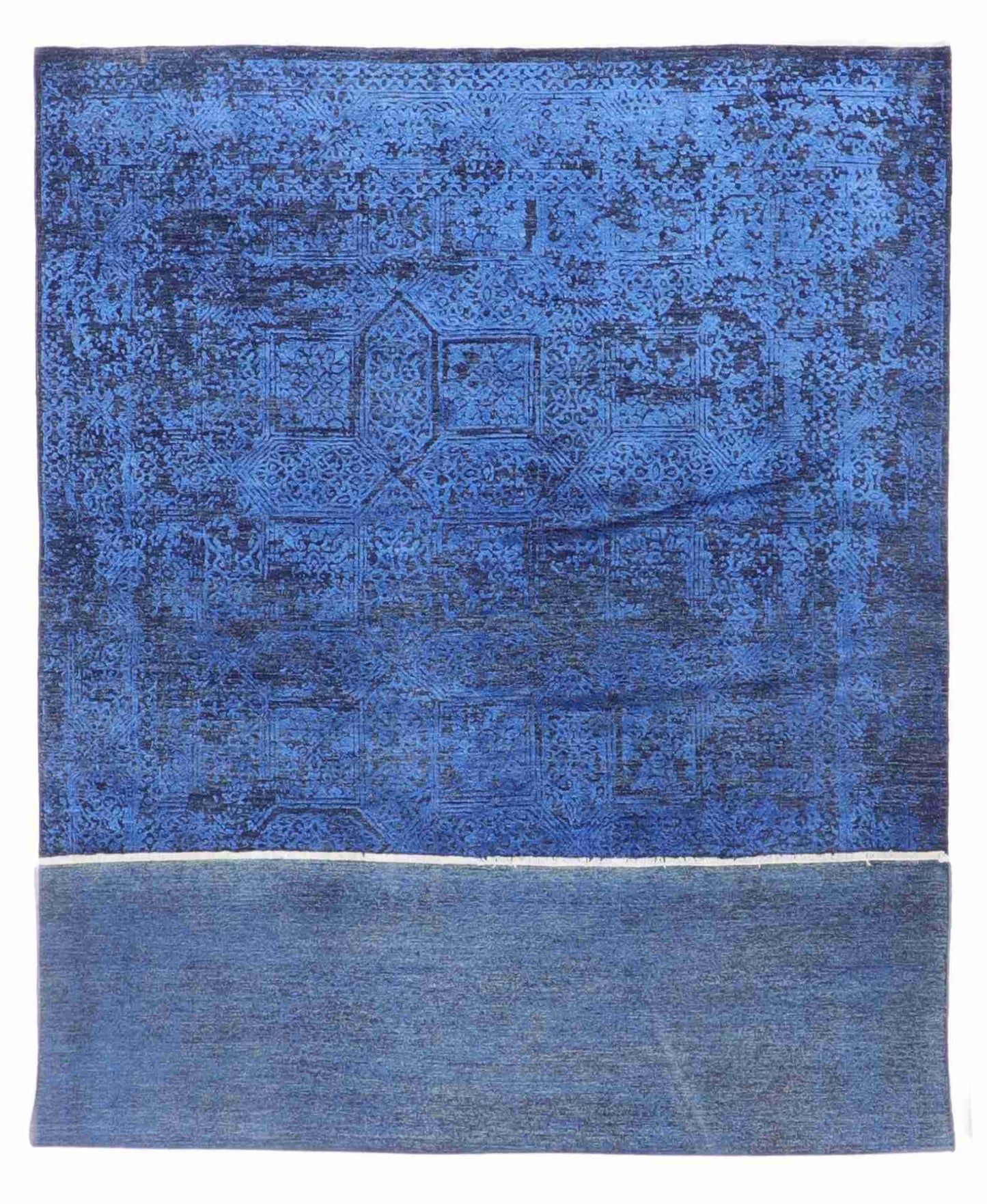 W 6.5 - L 9.7 - Modern Wool Contemporary Rectangle - Finest Hand-Knotted Quality Wool - 63768