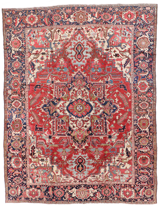 10 x 14 - Serapie Antique Fine/Wool All Over Rectangle - Hand Knotted Rug — 63780