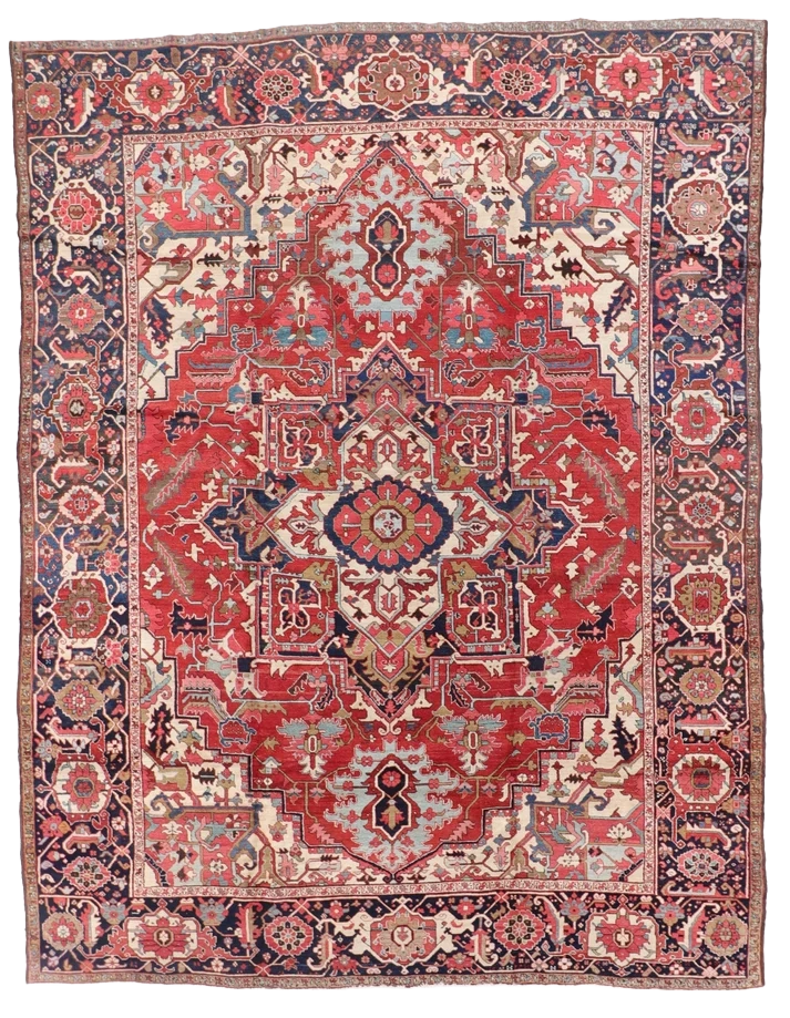 10 x 14 - Serapie Antique Fine/Wool All Over Rectangle - Hand Knotted Rug — 63780