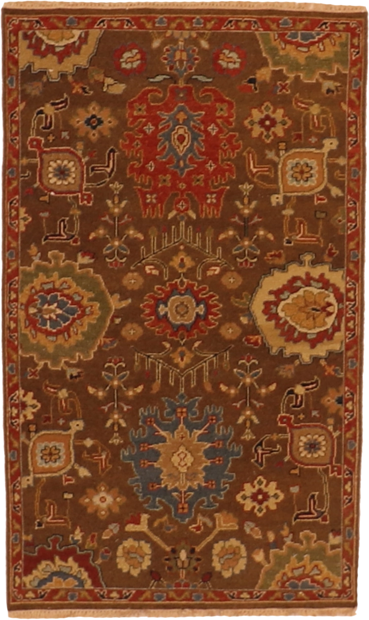 W 3 L 5 Mahal Sumak 100% Wool Hand-Woven All-Over Design - 63794