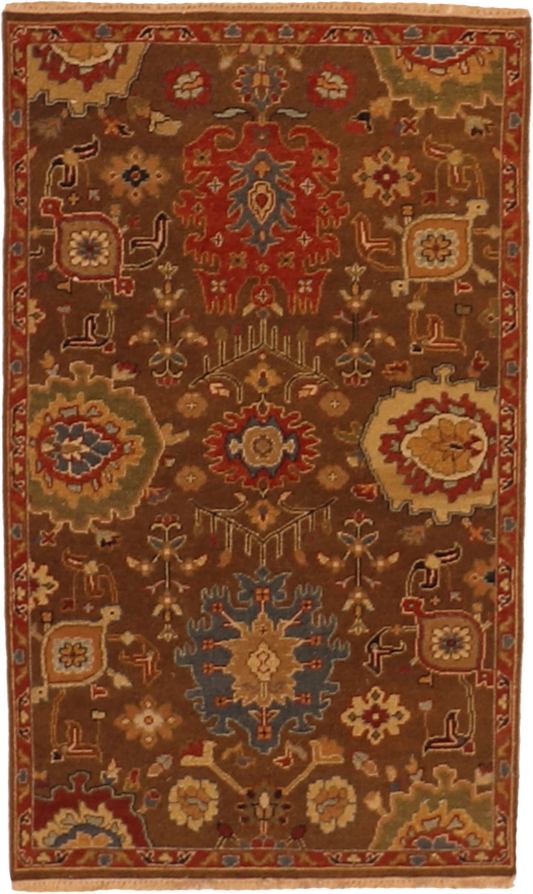 W 3 L 5 Mahal Sumak 100% Wool Hand-Woven All-Over Design - 63794