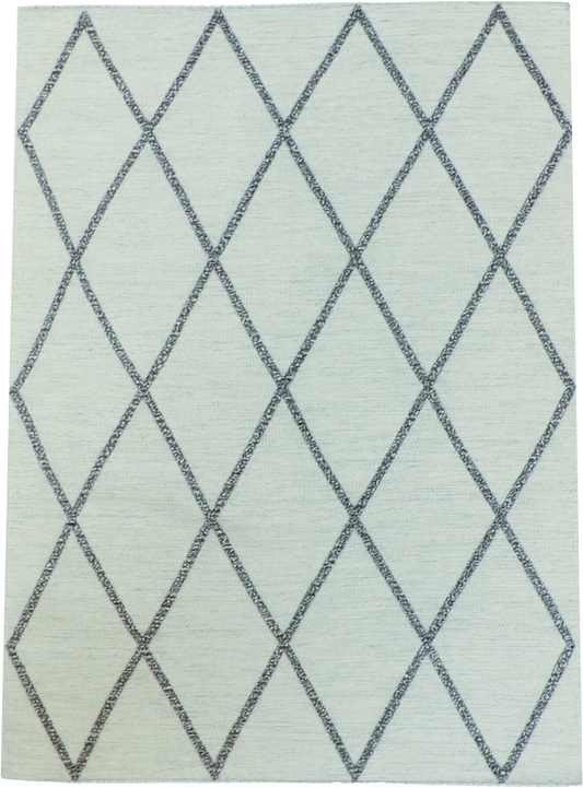 W 5.2 L 7 Kilim 100% Wool Hand-Woven Modern Design - 63798